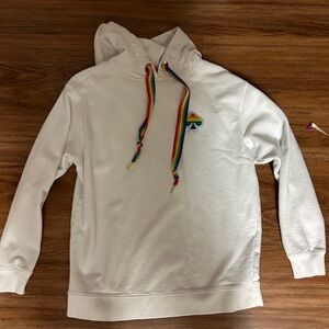kate spade White Sweater with Rainbow Accents